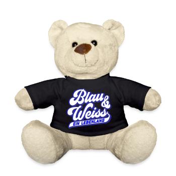 Blau & Weiss ein Lebenlang | Farben änderbar - Teddy - Schwarz - Vorne