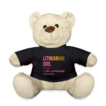 Lithuania - Teddy Bear - black - Front