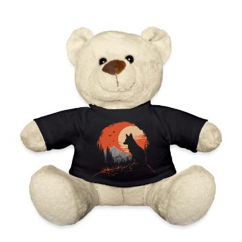 Fox Head Woodland Animal Nature Trees Baby Fox - Teddy Bear - black - Front