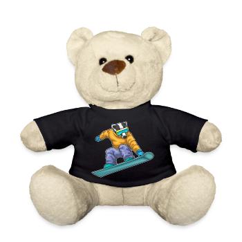 Dachs Snowboarder Snowboard - Teddy - Schwarz - Vorne
