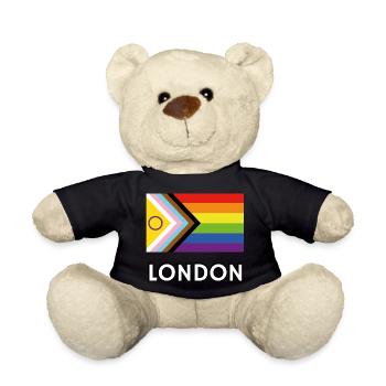 Drapeau de progrès de la fierté inclusive de Londres - Nounours - noir - Devant
