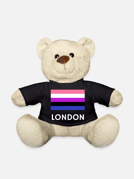 Genderfluid Pride Flagge London - Teddy - Schwarz