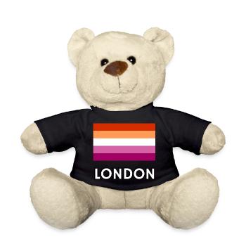 Drapeau de la fierté lesbienne de Londres - Nounours - noir - Devant