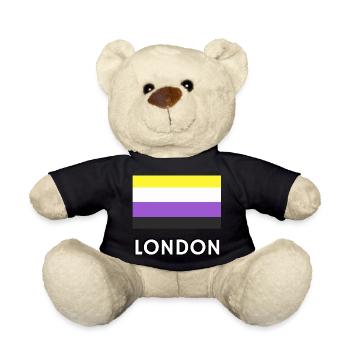 Drapeau de la fierté non binaire de Londres - Nounours - noir - Devant