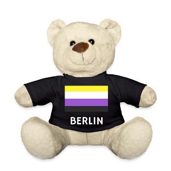 Non binary Pride Flag Berlin - Teddy Bear - black - Front