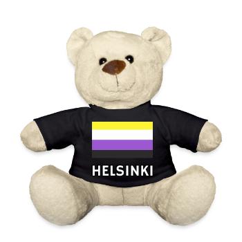Nicht-binäre Pride Flagge Helsinki - Teddy - Schwarz - Vorne