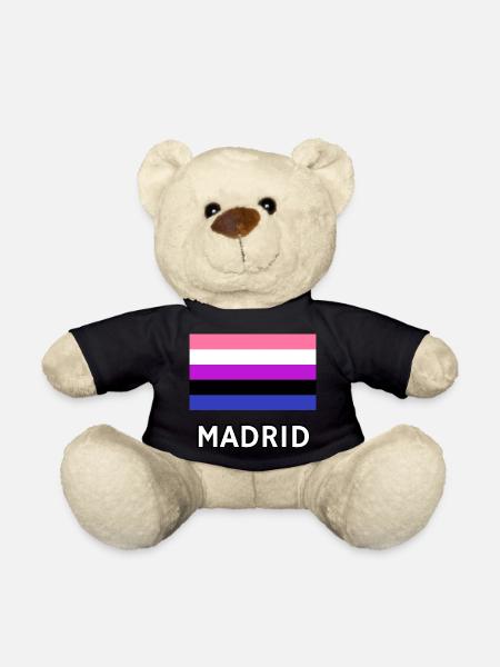 Genderfluid Pride Flag Madrid - Teddy Bear - black