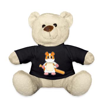 Hamster Baseball Baseball Bat - Teddy Bear - black - Front
