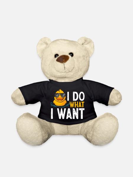 Quietscheentchen Quietscheente Gummiente - Teddy - Schwarz