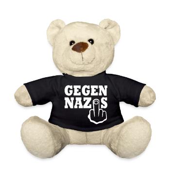 Gegen nazis Mittelfinger - Teddy - Schwarz - Vorne