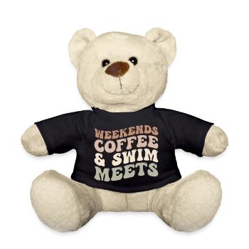 Wochenenden Kaffee Und Schwimmen trifft sich - Coffee Lover - Teddy - Schwarz - Vorne