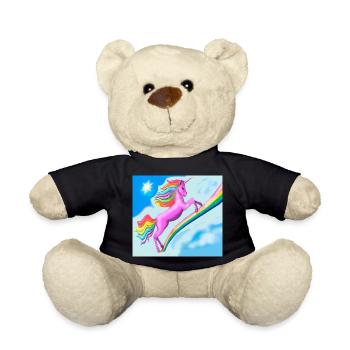 Licorne et arc-en-ciel - Nounours - noir - Devant