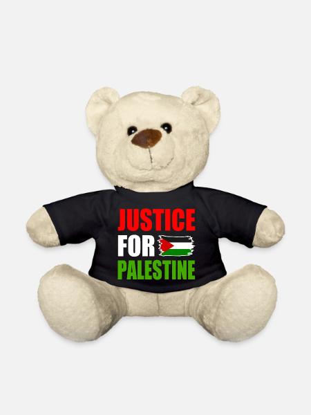 Justice for palestine - Teddy Bear - black