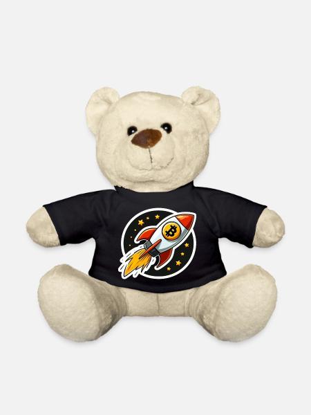 Bitcoin Rakete hebt ab zu den Sternen - Teddy - Schwarz