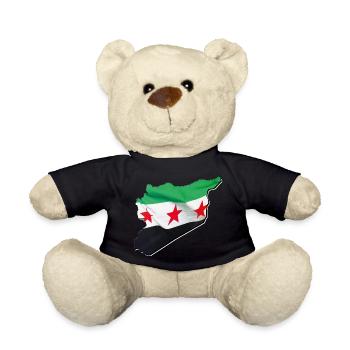 Syria Flag in Syria Map 2 - Teddy Bear - black - Front