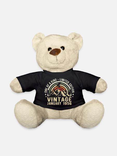 Cadeau Anniversaire Janvier 1956 - Original 69 Ans - Nounours - noir