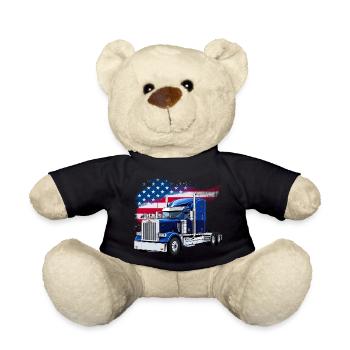 US LKW-Mit Amerika Flagge - Fahrer/Trucker - Teddy - Schwarz - Vorne