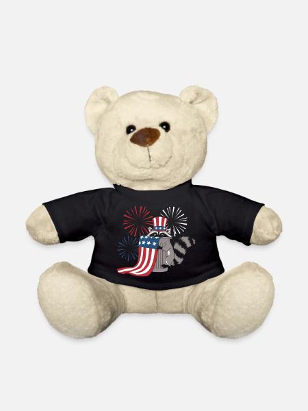 Patriotisches Waschbär-Feuerwerk - Teddy - Schwarz