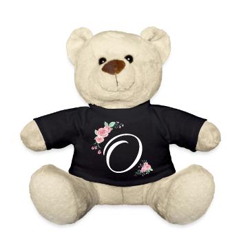 Letter o flowers - Teddy Bear - black - Front