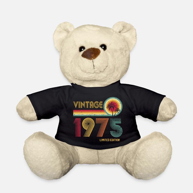 Vintage 1975 Limited Edition – Retro Sunset 50th - Teddy Bear - black