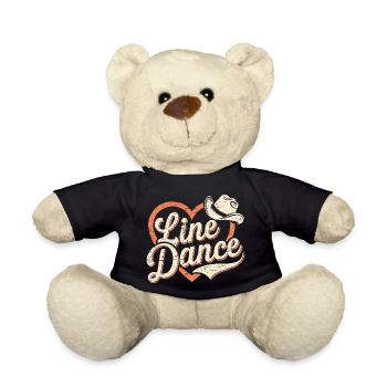Heart and Cowboy Hat Design Line Dance - Teddy Bear - black - Front