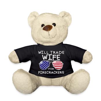 Troquez la femme pour les feux d’artifice masculins le 4 juillet - Nounours - noir - Devant