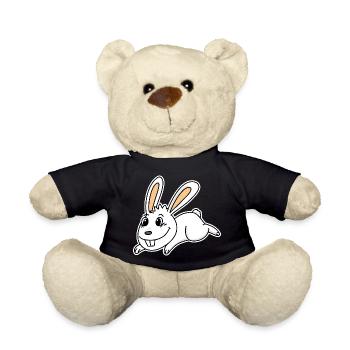 Mignon lapin illustration lapin blanc - Nounours - noir - Devant