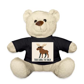 Cool Moose with Sunglasses and Text - Teddy Bear - black - Front