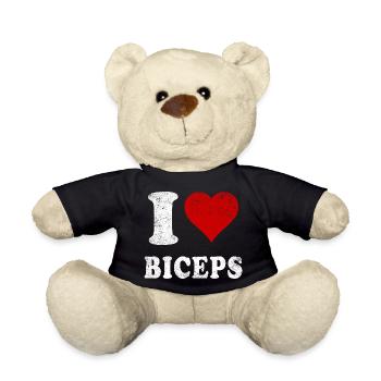 I Love (Heart) Biceps Gym Muscles Arms fitness - Teddy Bear - black - Front
