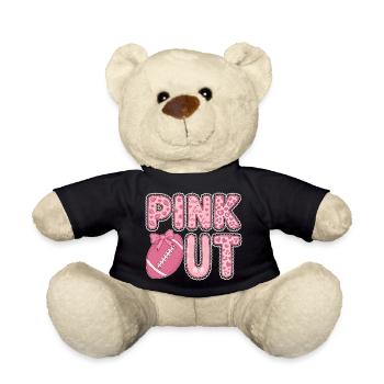 Pink Out Football Breast Cancer Awareness  - Teddy Bear - black - Front