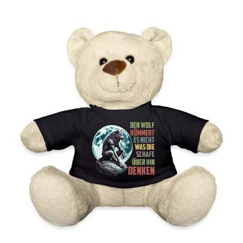 Wölfe DEN WOLF KÜMMERT ES NICHT WAS SCHAFE DENKEN - Teddy - Schwarz - Vorne
