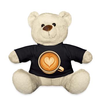 Herz Latte Art Kaffee Liebe Design - Teddy - Schwarz - Vorne