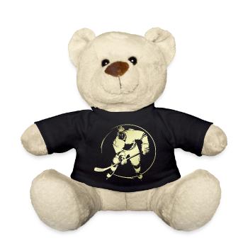 Hockey Spieler Silhouette - Teddy - Schwarz - Vorne