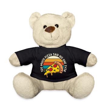 Pizza Meme Retro Sonnenuntergang - Teddy - Schwarz - Vorne