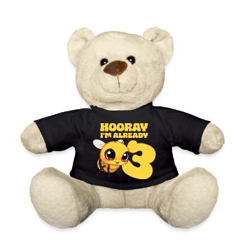Biene Kinder 3. Geburtstag Kindergeburtstag  - Teddy - Schwarz - Vorne
