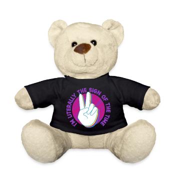 ASL Dolmetscher Gebärdensprache - Teddy - Schwarz - Vorne