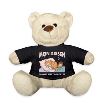 Mein Kissen gehört der Katze - Katzenbesitzer - Teddy - Schwarz - Vorne