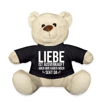 Liebe ist ausverkauft wir hätten noch Sekt da - Teddy - Schwarz - Vorne