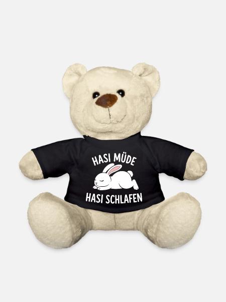 Hasi Müde Hasi Schlafen Niedlicher Hase - Teddy - Schwarz