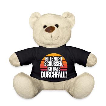 Please don't push, I have diarrhea funnier - Teddy Bear - black - Front