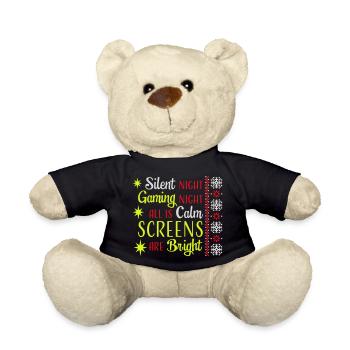 Silent Night Gaming Night All Calm Screens Bright - Teddy - Schwarz - Vorne