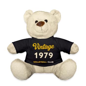 Vintage 1979 – Volleyball Club Retro Birth Year - Teddy Bear - black - Front