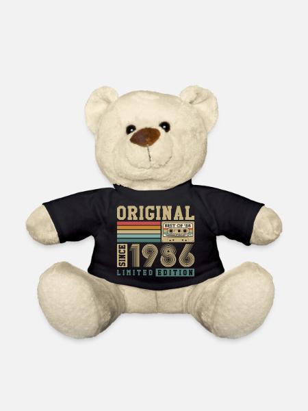 Original 1986 Jahrgang Vintage Geburtstag Retro - Teddy - Schwarz