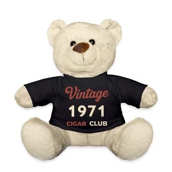 Vintage 1971 Cigar Club Rétro Naissance Année Cadeau - Nounours - noir - Devant