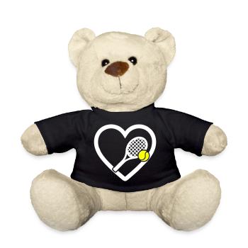 Tennis Heart Racket Ball Sport Passion - Teddy Bear - black - Front