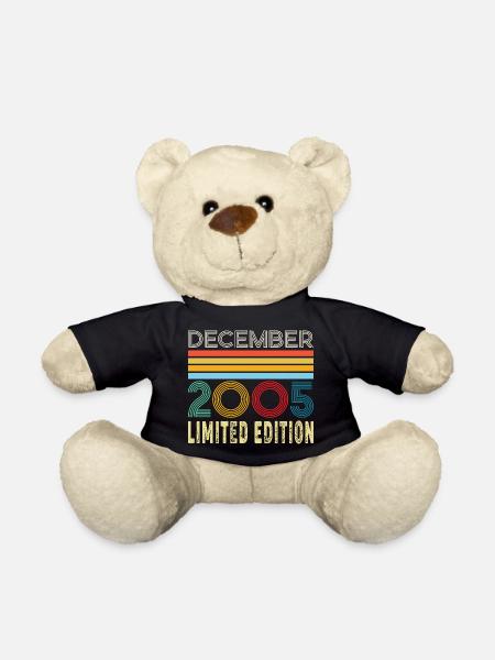 20 Ans 20e Anniversaire Cadeau Né en Décembre 2005 - Nounours - noir