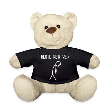 Heute kein Wein Weinliebhaber Weintrinker - Teddy - Schwarz - Vorne