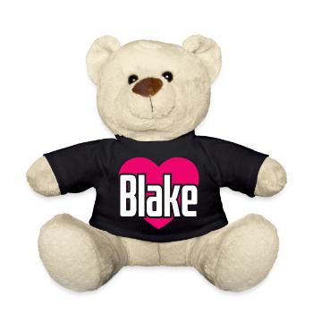 J’aime Blake Coeur rose J’aime Blake - Nounours - noir - Devant