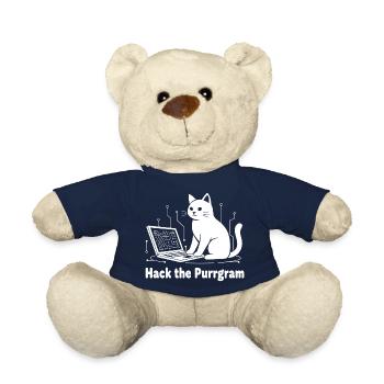 Purrrgram Hack: Cat Tech Humor - Teddy Bear - french navy - Front