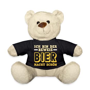 Je suis la preuve – la bière te rend belle - Nounours - noir - Devant